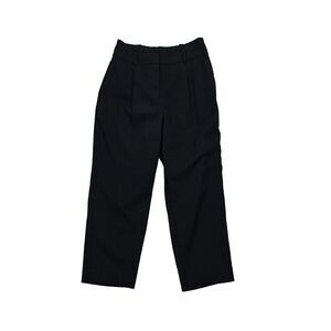 Ann Taylor Womens Pants Black Straight Leg Pleated Workwear Stretch Size 8Petite